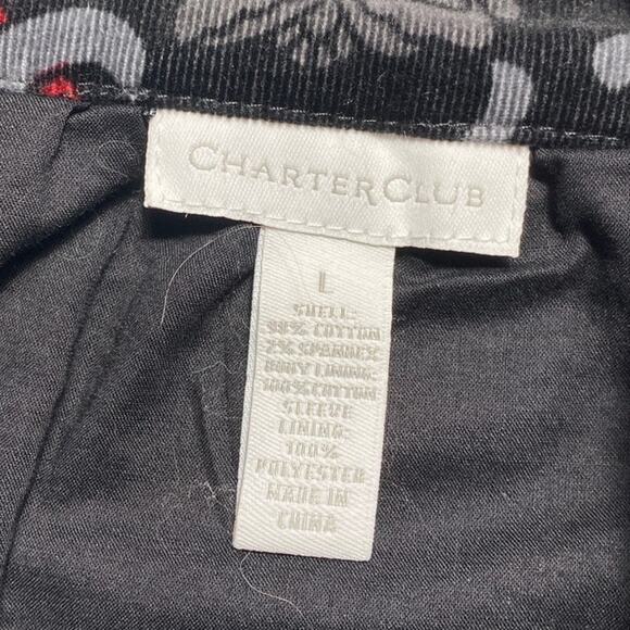 Charter Club  Size Large Button Up Floral Pocket Lined Sweater Damask Tapestry - Picture 3 of 13